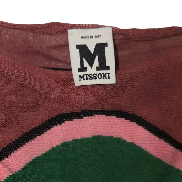 M Missoni Italian Wave Knit Tie Waist Top Size S-M - Picture 2 of 5